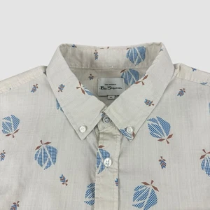 Ben Sherman Men’s XL Short Sleeve Floral Hawaiian Aloha Button Up Shirt Casual - Picture 1 of 9