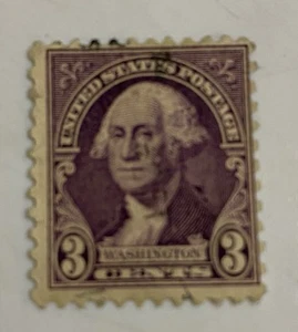 1932 George Washington 3 Cent Stamp Purple/violet Excellent Condition - Picture 1 of 1
