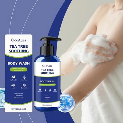 Natural Tea Tree Body Wash Pump Soothes Itching Healthy Skin W6C9 - Image 1 of 4