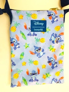 Disney Loungerfly Lilo & Stitch Canvas Passport/ Crossbody Bag Bag 6.5"X9" - Picture 1 of 5
