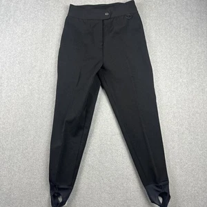 Vintage Ski Pants Womens 26x24 Black High-Rise Tapered Stirrup Stretch USA Made - Picture 1 of 8