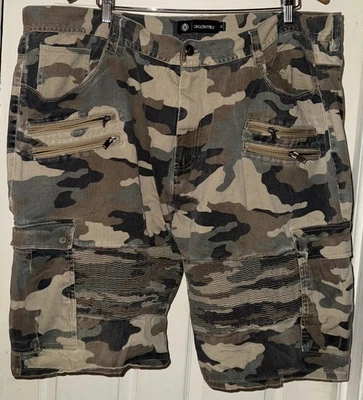 Pantalones Cortos Akademiks Para Hombres 46 Camuflaje Carga Multi Bolsillo Cremallera Utilidad Ropa de Calle Foto 1 de 3