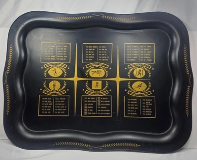 1961 Sports Champions Tin Tray Football Baseball Golf Boxing Horse Racing 22x16 - Image 1 of 4