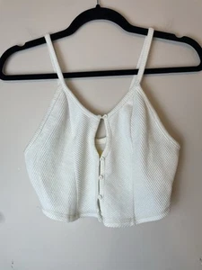 Urban Outfitters Cayenne Ribbed Cropped Button Front Cami Women’s Size Small - Picture 1 of 8