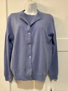 Country Shop hellblau 100 % Kaschmir Twin-Set Rundhalsausschnitt & Cardigan Pullover M neu mit Etikett - Bild 1 von 11
