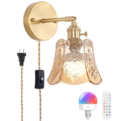 Aplique de pared vintage a batería, aplique de pared rosa inalámbrico alimentado por batería... Foto 1 de 4