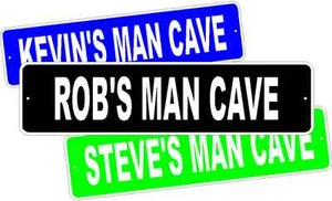 MAN CAVE PERSONALIZED CUSTOMIZED STREET SIGN * NEW * QUALITY ALUMINUM SIGNS - Picture 1 of 1