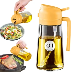 Spruzzino Olio per Friggitrice Aria 2 in 1, 470 Ml Dosatore Bottiglia E Oliera S - Foto 1 di 12