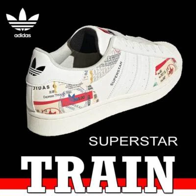 LIMITED ADIDAS ORIGINALS SUPERSTAR 80'S "EXPRESS TRAIN" SHOE TRAVEL LEATHER 9.5 - Image 1 of 4