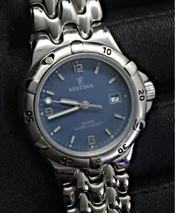 Festina 9627 STEEL women's watch Nos new 28mm calendar - Picture 1 of 4