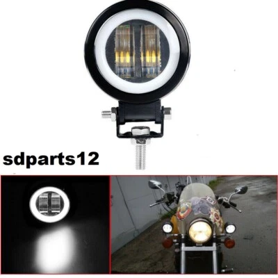 Faro Lavoro 7D 20W 4 Led IP67 Tondo Spot Luce Anteriore Fuoristrada Moto Barca - Immagine 1 di 4