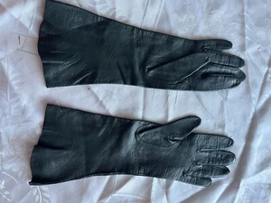ECHT LEDER Handschuhe SCHWARZ lang TOPZUSTAND - Bild 1 von 1