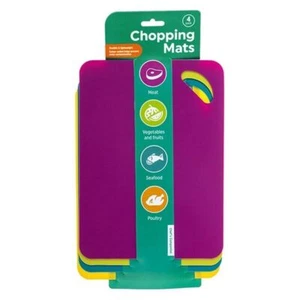 4 pack Flexible Non Skid Chopping Mat Board Kitchen Thin Cooking Cutting Board - Picture 1 of 1