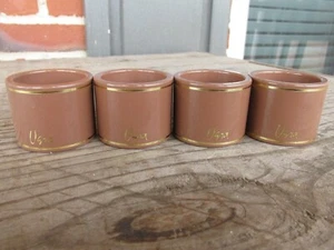 Vintage 4er Set Vera Neumann Serviettenringe MOKKA Goldrand - Bild 1 von 6
