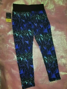 XERSION GIRLS PANT-BLACK WITH BLUE DESIGN-S(7-8)NEW - Picture 1 of 2