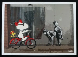 Death NYC Pop Art Graphic Print of Snoopy and Banksy Boys - Picture 1 of 6