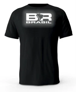T-shirt nera Brasil Brazil BR logo riflettente - Foto 1 di 3