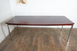 Vintage Large Rosewood and Chrome Dining Table - Picture 1 of 7