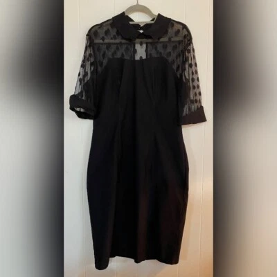 Vestido Belle Pogue para mujer 2X negro midi transparente top caprichoso cóctel *Leer* Foto 1 de 4