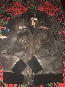 GIPSY MEN'S JACKET Vintage black with Australian flag - Picture 1 of 10