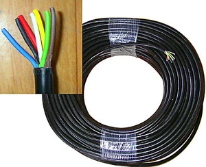 1mtr. 7-pol. Kabel Hochflexibel Anhänger 6x0,6 +1mm Fahrzeugkabel Leitungskabel  - Bild 1 von 1