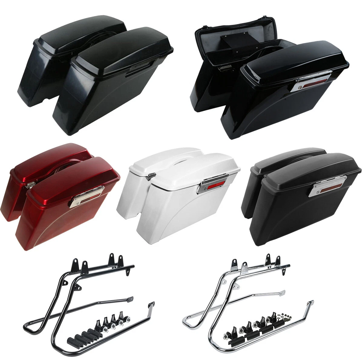XMT-MOTO Rear Saddlebag Guards For Harley-Davidson FLST & FXST Models 2000-2017