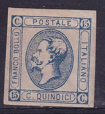 Stamps Italy 1863 Sc 23 MNH Signed Victor Emmanuel II Regno kingdom - Image 1 of 2