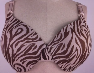 Warners 01693 Brown Animal Print Nylon Underwired T Shirt Bra Size 36 D     (22) - Picture 1 of 14