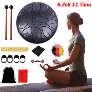Tongue Drum 11 Noten 6 Zoll Zungentrommel Scheibentrommel Steel Pan Töne NEU - Bild 1 von 11