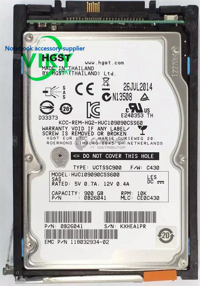 EMC V3-2S10 900G 005049809 005049206 005049810 005049811 10K 2.5" SAS Hard Drive - Image 1 of 2
