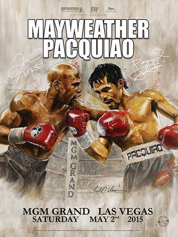 MAYWEATHER vs PACQUIAO Official Onsite fight poster by Richard T. Slone Cover