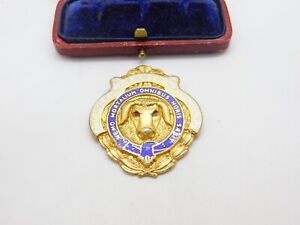 Gold on Sterling Silver & Enamel RAOB Masonic Fob Medal 1972 Birmingham
