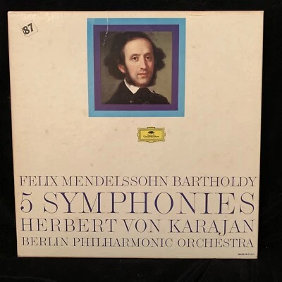 MENDELSSOHN 5 Symphonies - KARAJAN, Berlin - DG ST 4LP BOX - Image 1 of 4