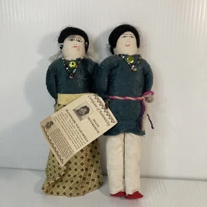 Vintage Handmade Navajo Doll Pair w/maker’s certificate Joann Silversmith - Picture 1 of 8