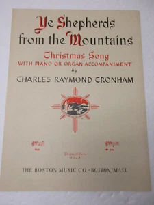 Charles Cronham Ye Shepherds from Mountains Organ or Piano Low Voice Sheet Music - Picture 1 of 3