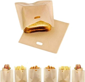 Toaster Bags, 10pcs Reusable Non-Stick Sandwich Toaster Bags Washable Heat Resis - Picture 1 of 9