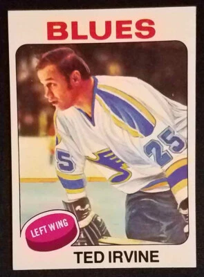 1975-76 Topps #244 Ted Irvine St. Louis Blues NR-MINT (surface bump) - Image 1 of 3