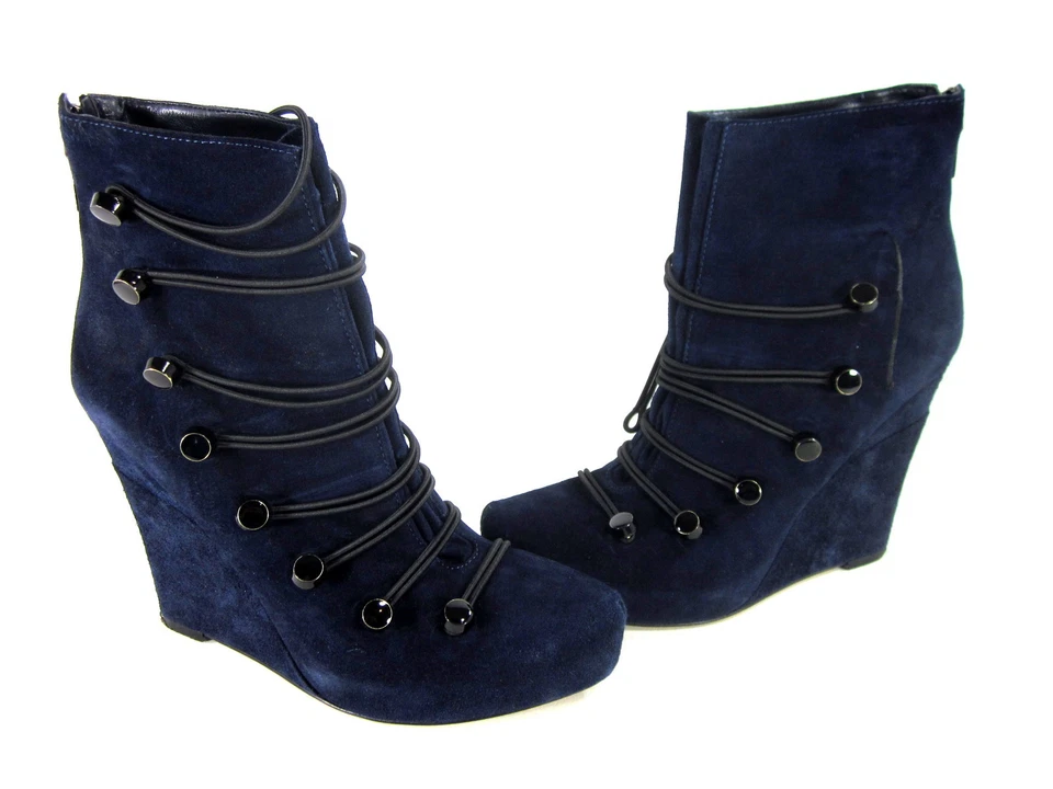 BOUTIQUE 9 WOMEN'S RADD FASHION ANKLE BOOTS DARK BLUE/BLACK SUEDE US SIZE 8.5 M - Image 1 of 4