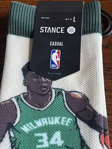 Giannis Antetokounmpo Milwaukee Bucks Stance NBA Graded Socks Large Mens 9-13 Cover