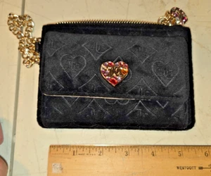 Juicy Couture Liquorice Glitz Out Babe Bifold Wallet Velour LIQUORICE Black NWT - Picture 1 of 9