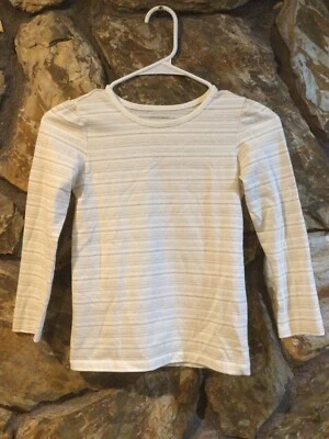 Cherokee Girls cream and gold thread tee top Size 8 - Image 1 of 4