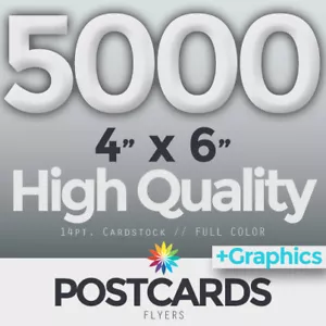 5000 POSTALES/VOLANTES A TODO COLOR 4""X6"" - AMBOS LADOS - DISEÑO Y ENVÍO GRATUITOS - Imagen 1 de 7