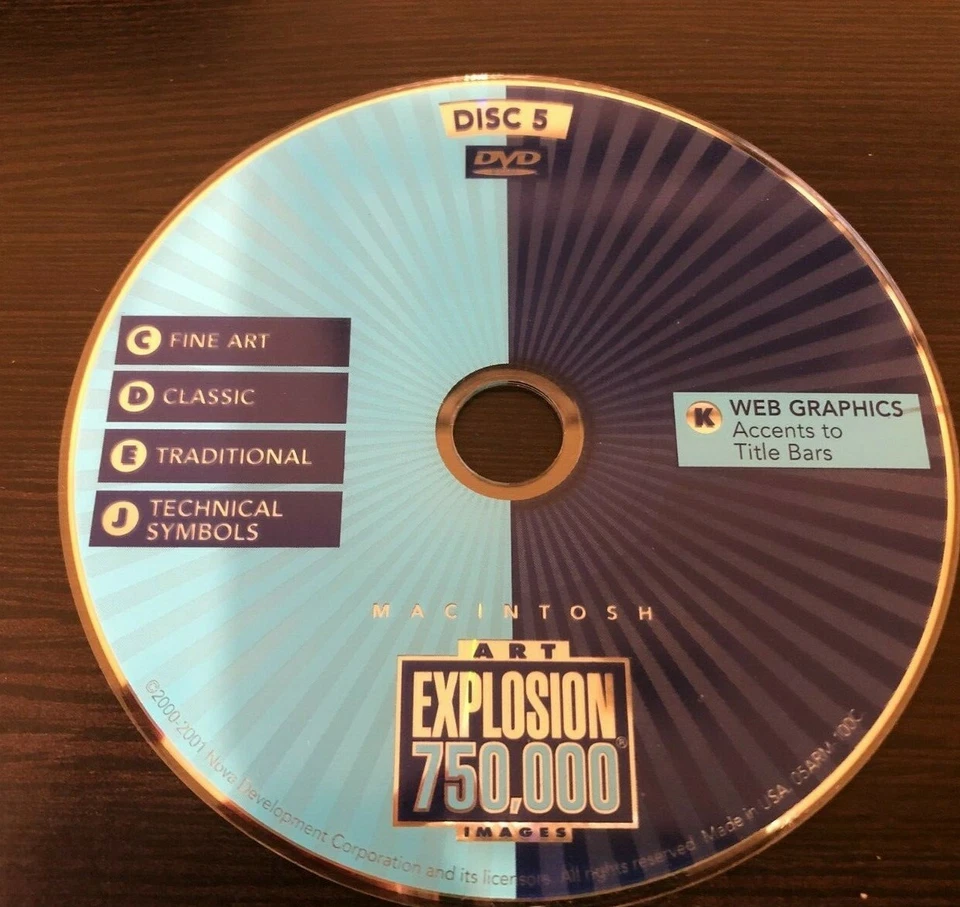 2000 Macintosh Art Explosion 750,000 Images Web Graphics Accents Disc 5 ONLY - Image 1 of 1