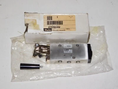 New Parker 422CR014W Manual Mechanical 3 Position Air Control Valve Unit USA - Image 1 of 4