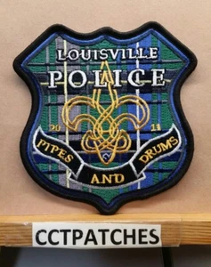 LOUISVILLE, KENTUCKY POLICE PIPES & DRUMS SHOULDER PATCH KY - Picture 1 of 2