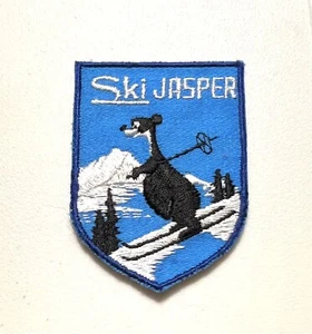 SKI JASPER Vintage Ski Patch Alberta CANADA Souvenir Travel Blackcomb Marmot - Picture 1 of 3