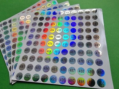 Zahlen 5x Bögen 1-500 Wasserdichte Klebezahlen Aufkleber Sticker Zahlenaufkleber - Bild 1 von 4