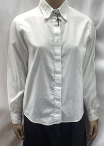 Preston York White Blouse Hidden Buttons Womens Size 6P JGS230208/JB1 - Picture 1 of 9