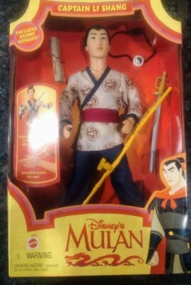 Boneca Disney’s Captain Li Shang (Mulan) 1997 Mattel Nova Na Caixa Nos Vintage Nova - Imagem 1 de 3