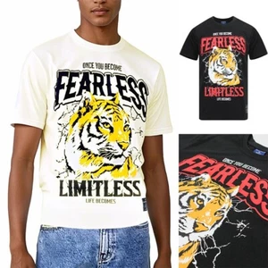 Camiseta Victorious Para Hombre Informal Estampado Puff Intrépido Tigre Gráfico TS7562 - Imagen 1 de 9